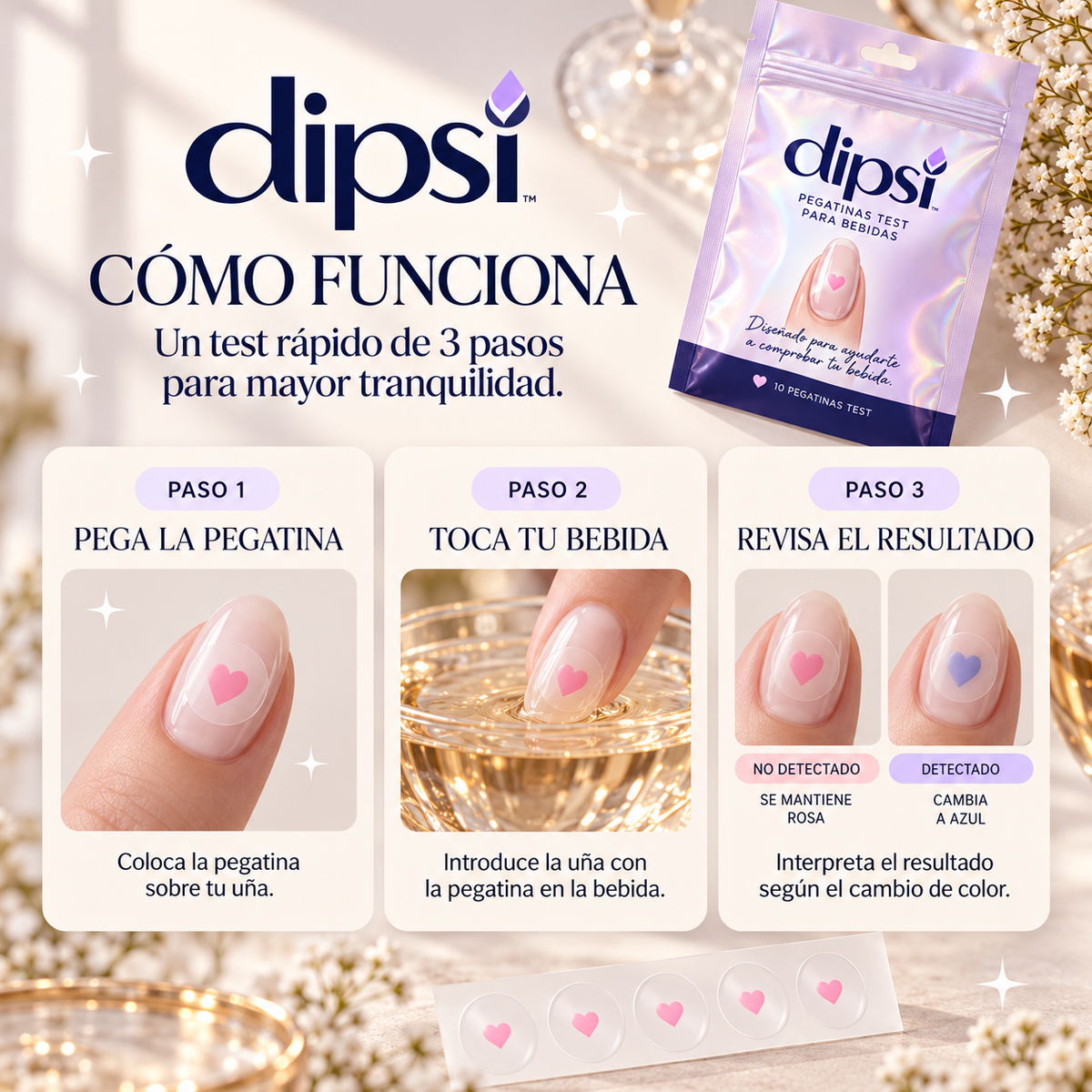 Dipsi™ | Pegatinas de Seguridad para Bebidas